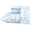 image:imageNautica  Sheet Set Breathable amp Cooling Microfiber Bedding with Matching Pillowcase Deep Pocket Fully Elasticized Nantucket Lobster Ocean Breeze Blue TwinLinearly Waves Ocean Breeze Blue