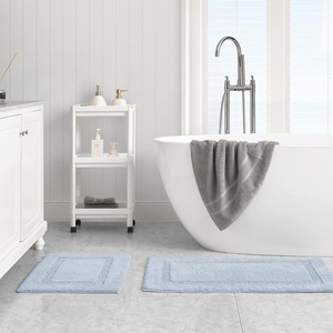 image:imageNautica  Bath Rugs Soft amp Absorbent Tufted Cotton Bath Mat OekoTex Certified Peniston Dark Grey 2PiecePeniston Blue