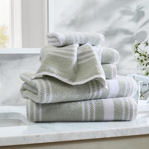 image:imageNautica  Bathroom Towels Soft Plush Washcloth Bath amp Hand Towel Set Highly Absorbent Yarn Dyed Terry Cotton Set of 6 College Dorm Room Essentials Belle Castle BlueWindward Green