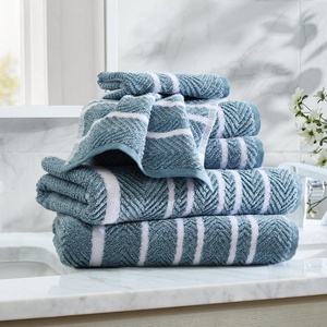 image:imageNautica  Bathroom Towels Soft Plush Washcloth Bath amp Hand Towel Set Highly Absorbent Yarn Dyed Terry Cotton Set of 6 College Dorm Room Essentials Belle Castle BlueCruise Along Blue