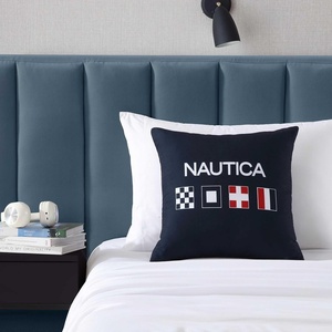 image:imageNautica  Decorative Pillow Soft amp Plush Printed Throw Pillow Square Pillow for Bed or Couch Sailor Stripe Blue 18 x 18Flag Blue