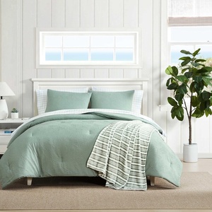 image:imageNautica  Queen Comforter Set Soft amp Reversible Bedding with an Embossed Texture 8Piece Bonus Bed Set with Matching Bed Sheets Shams Pillowcases amp Plush Throw Broken Lines GreenBroken Lines Green