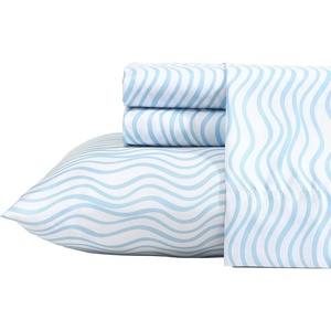image:imageNautica  Sheet Set Breathable amp Cooling Microfiber Bedding with Matching Pillowcase Deep Pocket Fully Elasticized Nantucket Lobster Ocean Breeze Blue TwinLinearly Waves Ocean Breeze Blue