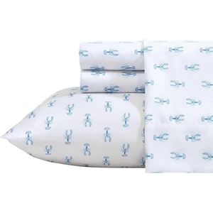 image:imageNautica  Sheet Set Breathable amp Cooling Microfiber Bedding with Matching Pillowcase Deep Pocket Fully Elasticized Nantucket Lobster Ocean Breeze Blue TwinNantucket Lobster Ocean Breeze Blue