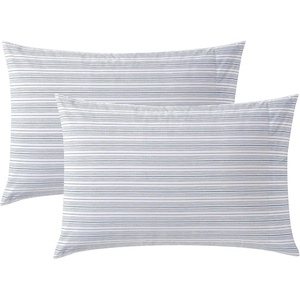 image:imageNautica  Standard Pillowcase Set Crisp Cotton Percale Bedding with Envelope Closure Lightweight Striped Room Decor College Dorm Room Essentials Beaux Stripe Blue Set of 2Beaux Stripe Blue