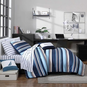 image:imageNautica  Standard Quilted Sham Yarn Dyed Cotton Bedding with Reversible Plaid Design Lightweight Pillowcase College Dorm Room Essentials Adelson BlueColton Blue