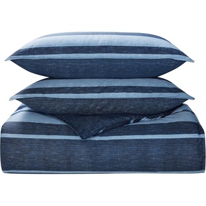 image:imageNautica  Standard Quilted Sham Yarn Dyed Cotton Bedding with Reversible Plaid Design Lightweight Pillowcase College Dorm Room Essentials Adelson BlueNavyBlue