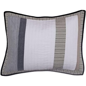 image:imageNautica  Standard Quilted Sham Yarn Dyed Cotton Bedding with Reversible Plaid Design Lightweight Pillowcase College Dorm Room Essentials Adelson BlueTideway Tan