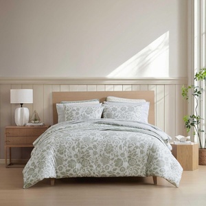 image:imageNautica  Twin Comforter Set Reversible Striped amp Floral Bedding with a Naturally Soft Feel 2 Piece Bed Set with Matching Pillowcase Jacob Bay FloralPenny Pinstripe GreenJacob Bay FloralPenny Pinstripe Green