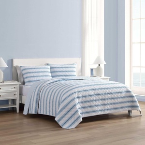 image:imageNautica  Twin Quilt Set Soft amp Reversible Cotton Bedding with a Smooth Finish 2 Piece Striped Bed Set with Matching Pillowcase Tim StripePenny Pinstripe BlueTim StripePenny Pinstripe Blue