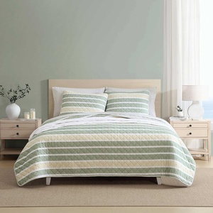 image:imageNautica  Twin Quilt Set Soft amp Reversible Cotton Bedding with a Smooth Finish 2 Piece Striped Bed Set with Matching Pillowcase Tim StripePenny Pinstripe BlueVaradero StripePenny Pinstripe Beige