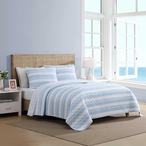 image:imageNautica  Twin Quilt Set Soft amp Reversible Cotton Bedding with a Smooth Finish 2 Piece Striped Bed Set with Matching Pillowcase Tim StripePenny Pinstripe BlueSeafront StripeIvy Bloom Blue