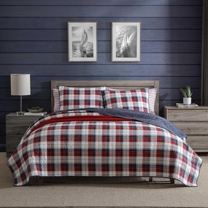 image:imageNautica  Twin Quilt Set Super Soft Reversible Bedding with Matching Sham Plaid Home Decor Rosedale Red TwinRosedale Red
