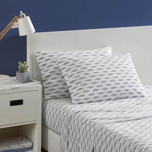 image:imageNautica  Twin Size Sheet Set Crisp Cotton Percale Bedding with Matching Pillowcase Lightweight amp Breathable Bed Sheets Deep Pocket College Dorm Room Essentials Whitewood Sail BlueWoodblock Fish Grey