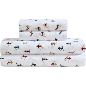image:imageNautica  Twin Size Sheet Set Microfiber Bedding with Deep Pocket Fitted Sheet Bed Sheets with Matching Pillowcase Alden Stripe BlueApres Skier White