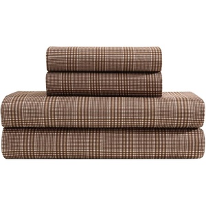 image:imageNautica  Twin Size Sheet Set Microfiber Bedding with Deep Pocket Fitted Sheet Bed Sheets with Matching Pillowcase Alden Stripe BlueDeclan Plaid Beige