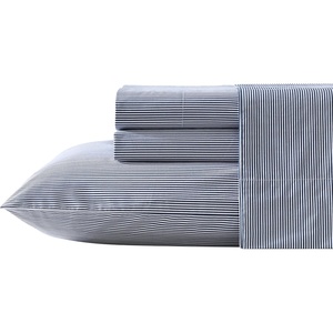 image:imageNautica  Twin Size Sheets Set Crisp amp Tailored Coastal Bedding with a Smooth Cotton Percale Bed Sheets with Matching Pillowcase amp Fitted Sheet Calm Seas Gingham GreenPenny Pinstripe Navy