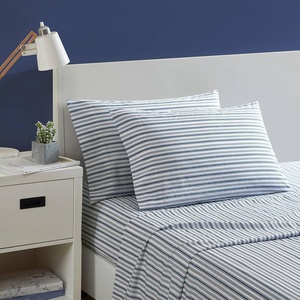 image:imageNautica  Twin Size Sheets Set Crisp amp Tailored Coastal Bedding with a Smooth Cotton Percale Bed Sheets with Matching Pillowcase amp Fitted Sheet Calm Seas Gingham GreenColeridge Stripe Blue