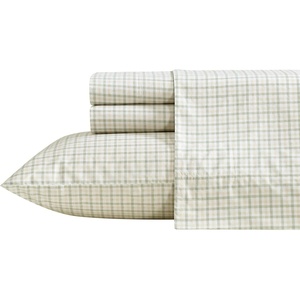 image:imageNautica  Twin Size Sheets Set Crisp amp Tailored Coastal Bedding with a Smooth Cotton Percale Bed Sheets with Matching Pillowcase amp Fitted Sheet Calm Seas Gingham GreenCalm Seas Gingham Green