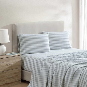 image:imageNautica  Twin Size Sheets Set Crisp amp Tailored Coastal Bedding with a Smooth Cotton Percale Bed Sheets with Matching Pillowcase amp Fitted Sheet Calm Seas Gingham GreenColeridge Stripe Green