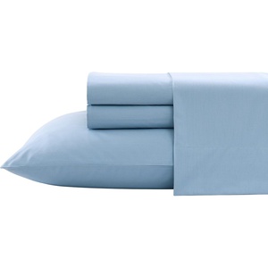 image:imageNautica  Twin XL Bed Sheets Lightweight Cotton Percale Bedding Set with Matching Pillowcase Crisp amp Cool Dorm Essentials OekoTex Certified Bayview Solid BeigeLake Blue
