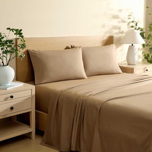 image:imageNautica  Twin XL Bed Sheets Lightweight Cotton Percale Bedding Set with Matching Pillowcase Crisp amp Cool Dorm Essentials OekoTex Certified Bayview Solid BeigeBayview Brown