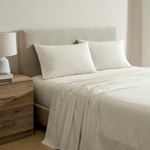 image:imageNautica  Twin XL Bed Sheets Lightweight Cotton Percale Bedding Set with Matching Pillowcase Crisp amp Cool Dorm Essentials OekoTex Certified Bayview Solid BeigeBayview Beige