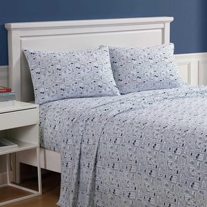 image:imageNautica  Twin XL Size Sheet Set 100 Soft Bed Sheets with Matching Pillowcase Cool amp Breathable Comfort Deep Pocket Fit Americana Decor Beach Collage BlueBeach Collage Blue