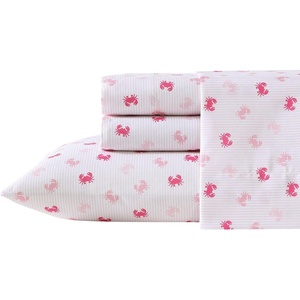 image:imageNautica Kids  Twin XL Sheet Set UltraSoft Microfiber Bedding with Fully Elastic Fitted Sheet Coastal Kids Bed Set with Pillowcase Easy Care Bedding Branson SharksAxton Crab Pink