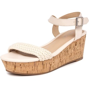 image:imageNautica Womens Platform Wedge Sandals Fashion Ankle Strap Lightweight Cushioned Casual Beach Sandal  Lightweight amp ComfortableCream