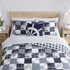 image:imageNautica  Twin Quilt Set Soft amp Reversible Cotton Bedding with a Smooth Finish 2 Piece Coastal Bed Set with Matching Pillowcase Sailors PatchworkGingham BlueSailors PatchworkGingham Blue
