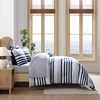 image:imageNautica  TwinTwin XL Comforter Set 5 Piece Soft Microfiber Bed in a Bag with Bed Sheets and Pillowcases Lightweight AllSeason Comforter Reversible Stripe Design Palm Coast Stripe BluePalm CoastStripe Blue