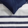 image:imageNautica  TwinTwin XL Comforter Set 5 Piece Soft Microfiber Bed in a Bag with Bed Sheets and Pillowcases Lightweight AllSeason Comforter Reversible Stripe Design Palm Coast Stripe BluePalm CoastStripe Blue