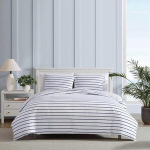 image:imageNautica  Twin Duvet Cover Set Super Soft Cotton Bedding with Matching Shams Casual Home Decor OekoTex Certified Plot Blue TwinBrenton Stripe Navy