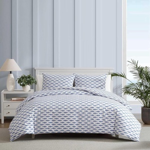 image:imageNautica  Twin Duvet Cover Set Super Soft Cotton Bedding with Matching Shams Casual Home Decor OekoTex Certified Plot Blue TwinWoodblock Fish Blue