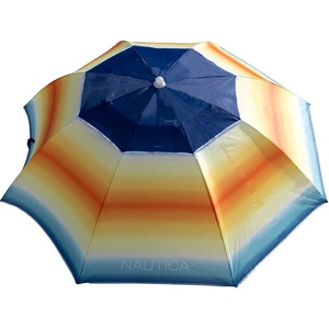 image:imageNautica Beach Umbrella  7 Ft Heavy Duty Portable Beach Umbrellas for Sand amp Sun UPF 50 Protection Wind amp Sand Anchor for Strong Stability  Large Vented Umbrella for Beach  2Way Tilt SystemOrange Sunset