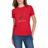image:imageNautica Womens Solid Short Sleeve Crew Neckline TShirtHaute Red