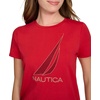 image:imageNautica Womens Solid Short Sleeve Crew Neckline TShirtHaute Red