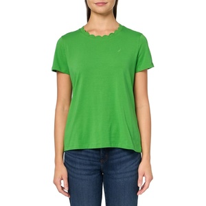 image:imageNautica Womens Solid Short Sleeve Crew Neckline TShirtNew Leaf