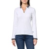image:imageNautica Womens Double Collar Long Sleeve VNeck Twofer Johnny Collar Knit TopBright White