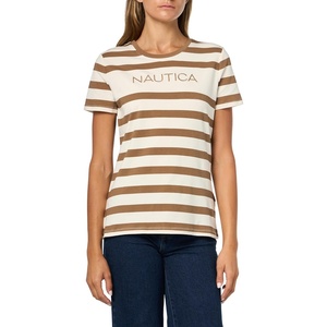image:imageNautica Womens Short Sleeve Logo Graphic TShirtWhite Swan Multi
