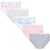 image:imageNautica Girls Underwear Briefs  5 Pack Comfort Stretch MidWaist Breathable Cotton Underwear Panties for Girls 412Light Heather GreyPinkStripePrint
